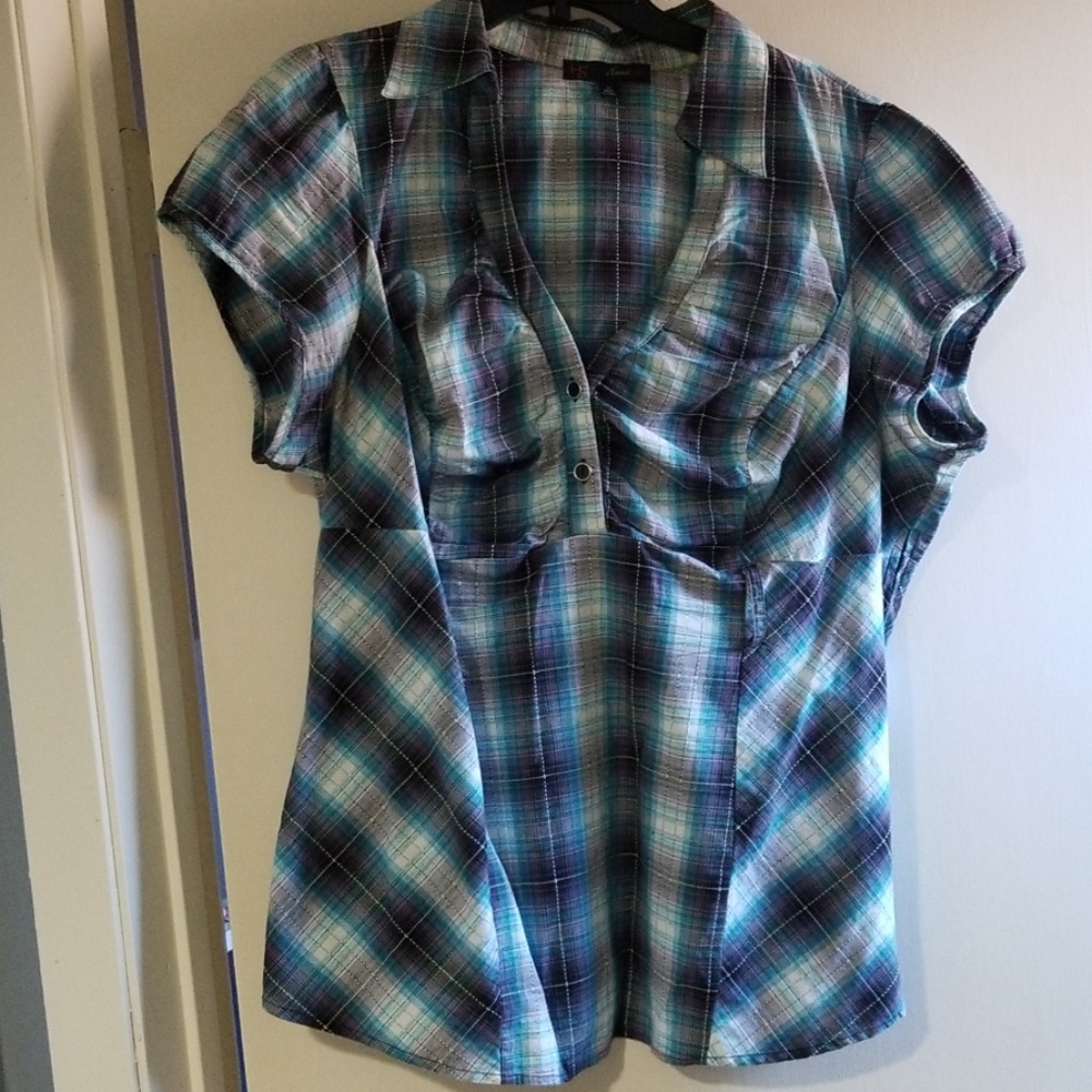 Plaid Plus Size Top